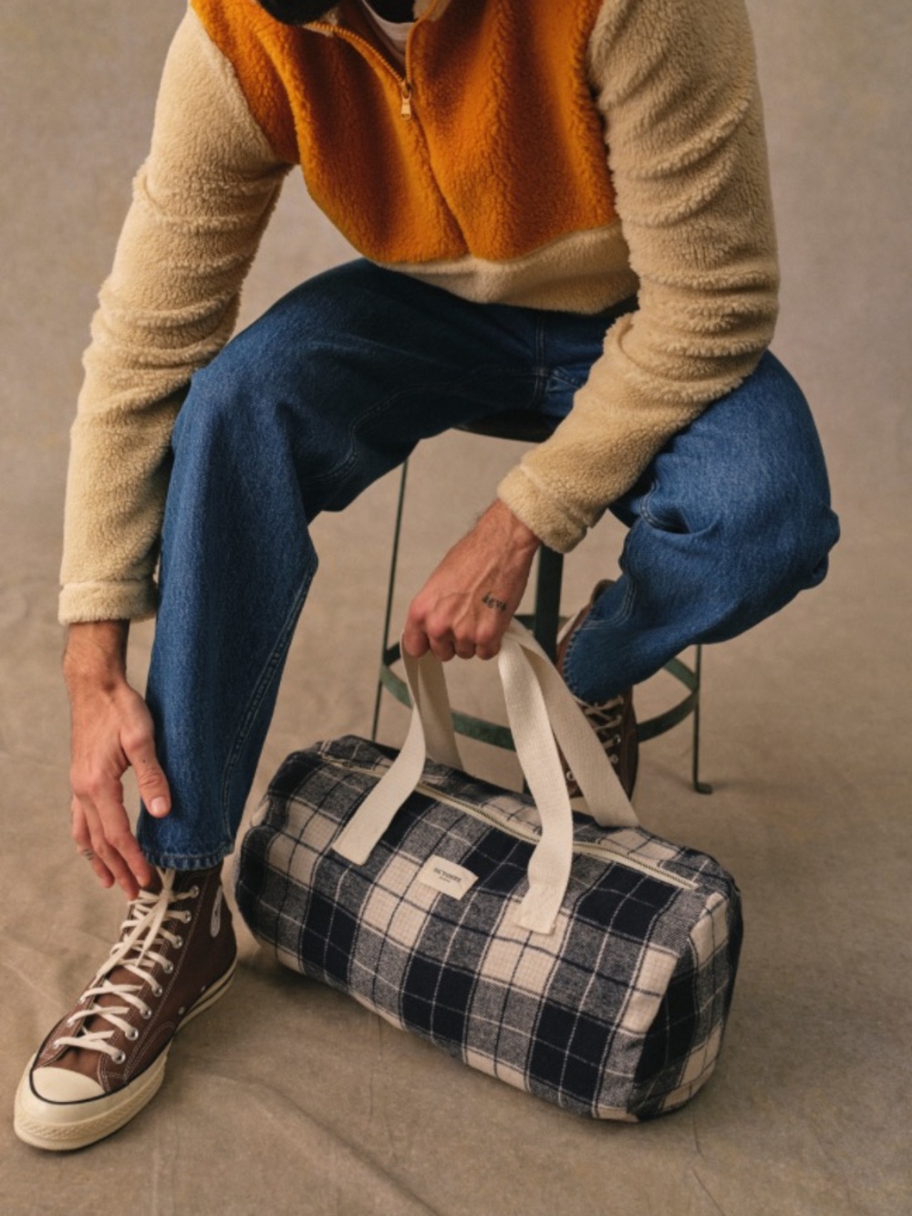 Sézane / Octobre Éditions Tartan Bowling Bag